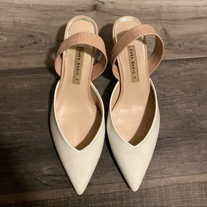 NWOT Zara White Kitten Heel
